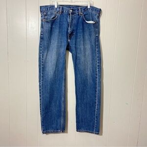 Levi's Men's 505 Straight Fit Blue Denim Jeans Size 38x32
